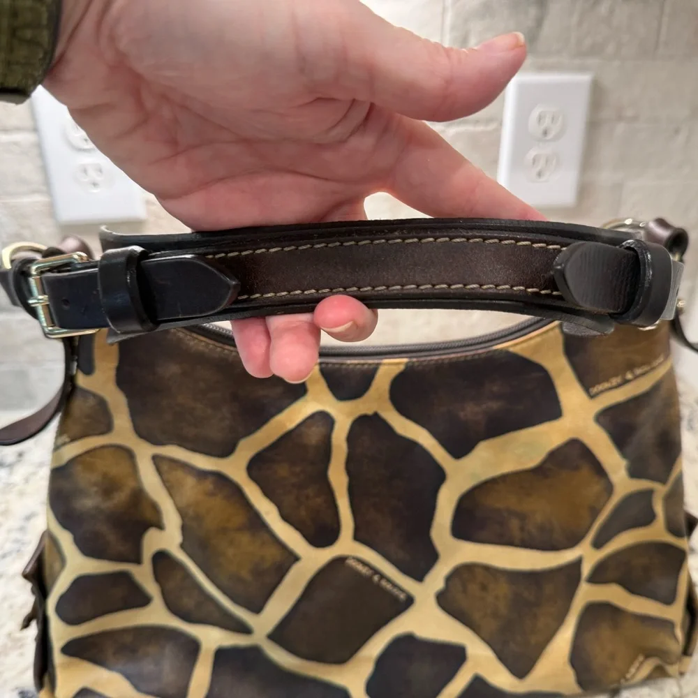 Dooney & Bourke GUC Vintage Giraffe Print Hobo Bag w/Dusty - Picture 3 of 8